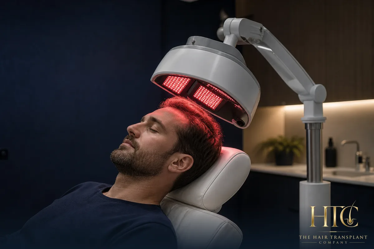 Bio Light low-level light therapy — in-clinic scalp treatment at HTC