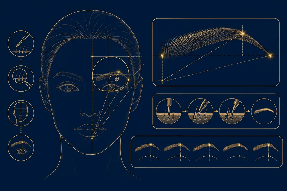 Eyebrow shape and arch design for transplant planning