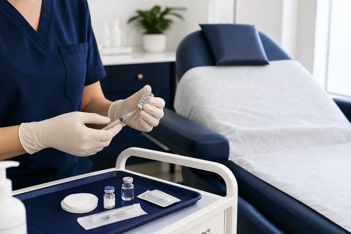 In-clinic mesotherapy equipment — scalp treatment at HTC
