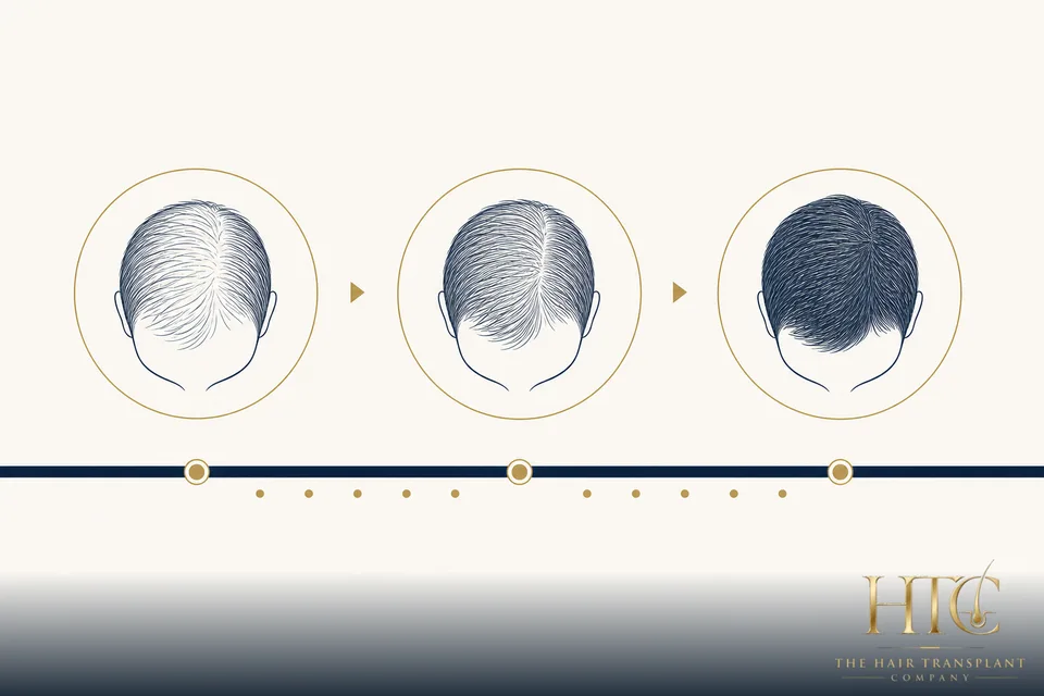 Oral minoxidil results timeline — gradual change over months