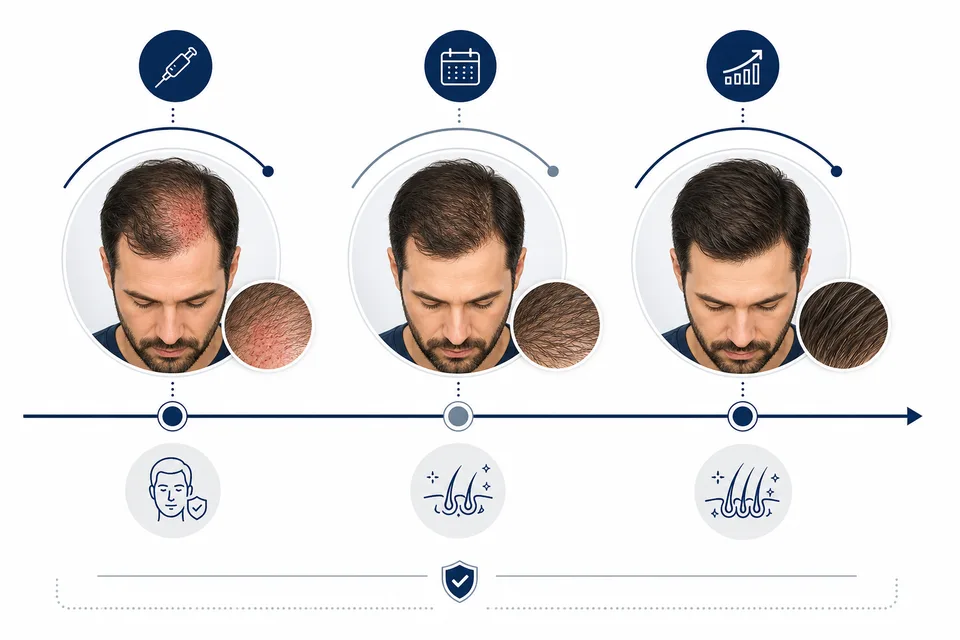PRP recovery timeline — same day, weeks, and months