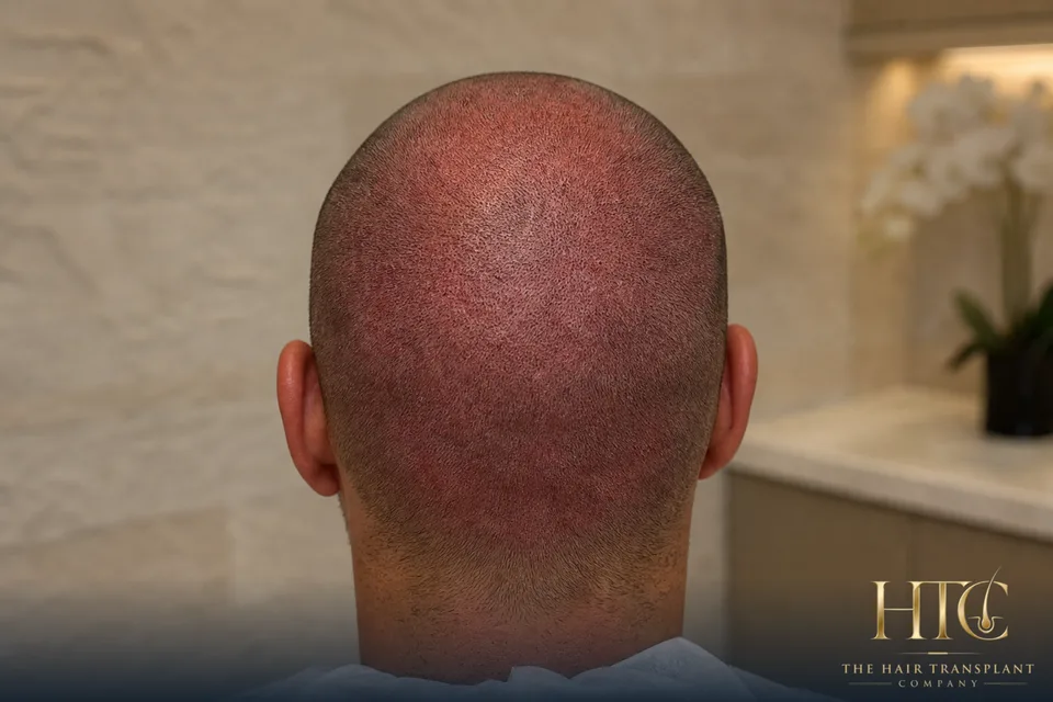 Scalp after microneedling — mild redness that typically settles within 24 to 48 hours
