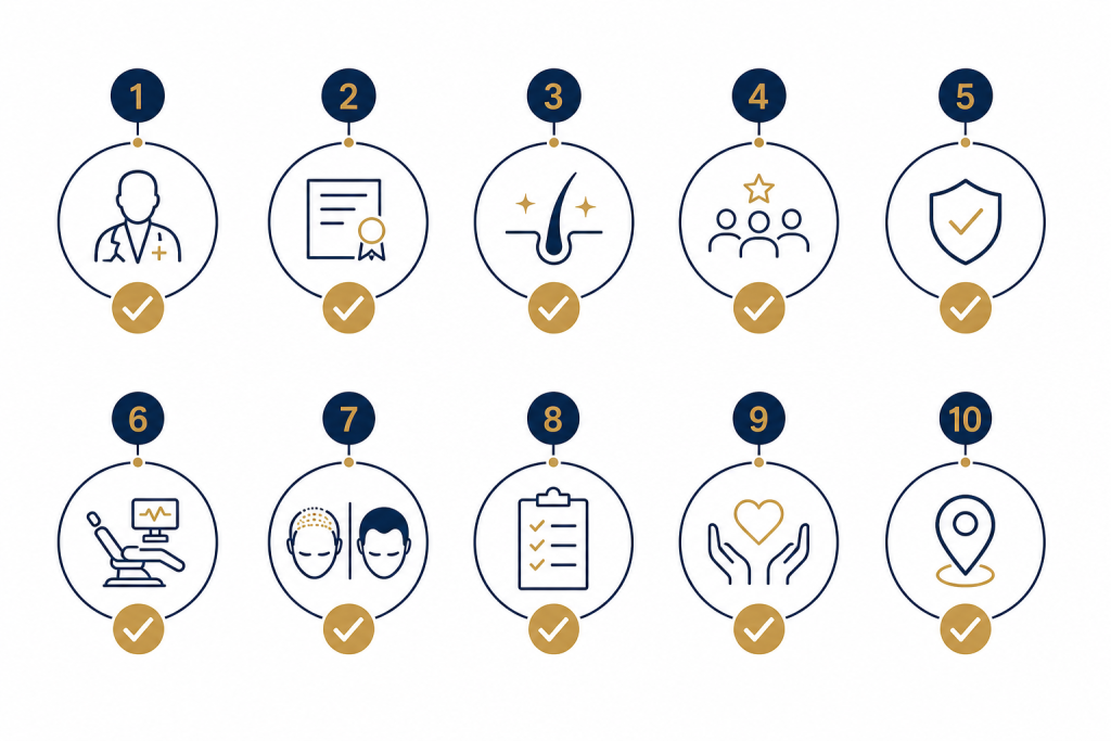 Checklist for comparing hair transplant clinics